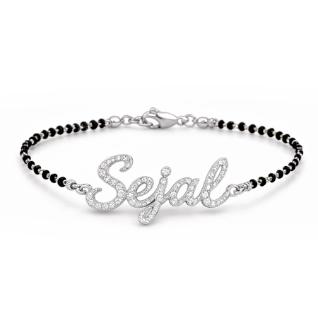 Handmade 925 Sterling Silver Sejal Iced Mangalsutra Bracelet